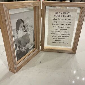 4x6 Mud Pie Natural Wood Double Picture Frame with glass parts